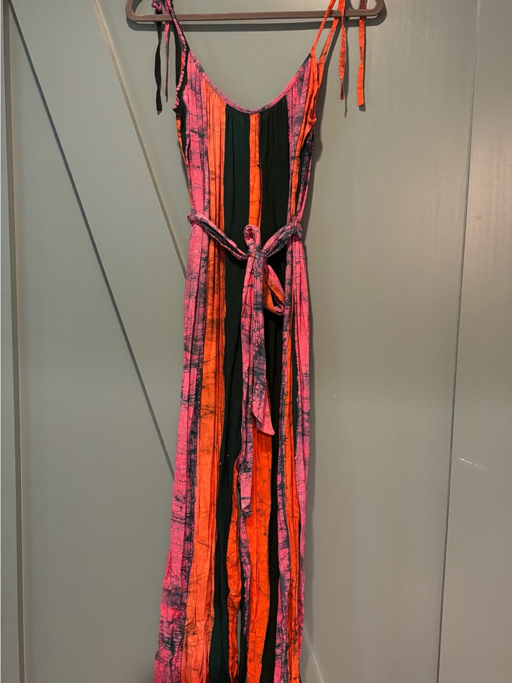 Osei-Duro Striped Sleeveless Jumpsuit in Pink, Orange, Black